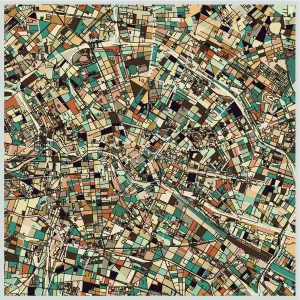 digital art ornate background, map of Berlin city digital art ornate background, map of Berlin city