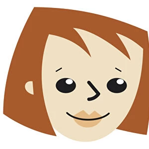 Digital cartoon of girl with brown bob hairstyle