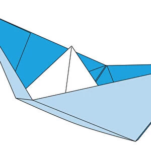 Digital illustration of boat made from folded paper
