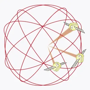 Digital illustration of GPS satellite constellation Digital illustration of GPS satellite constellation