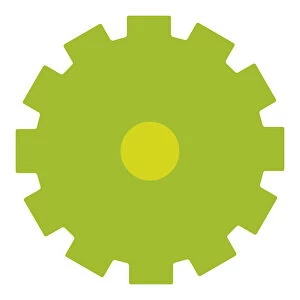 Digital illustration of green cog