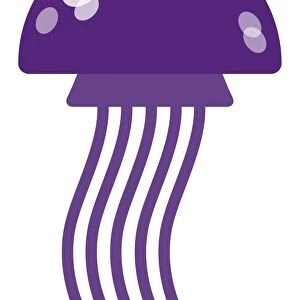 Digital illustration of purple jellyfish