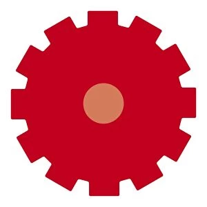 Digital illustration of red cog