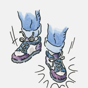 Digital illustration of stamping feet