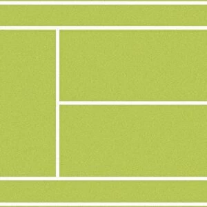 Digital illustration of a tennis court