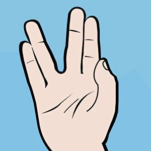 Digital illustration of Vulcan salute