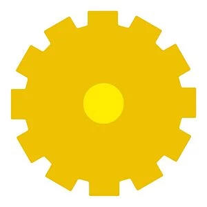 Digital illustration of yellow cog