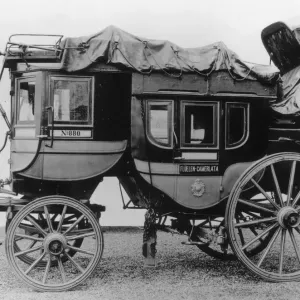 A Diligence Public Stage Coach Print circa 1890 A Diligence Public Stage Coach Print circa 1890