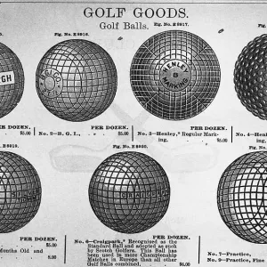 Display with Prices for Early Made Golf Balls Display with Prices for Early Made Golf Balls