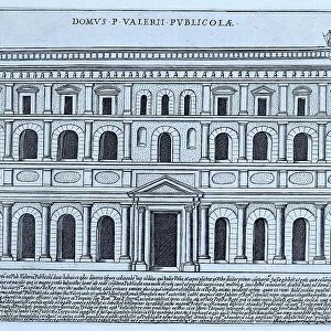 Domus P. Valerii Publicolae, The House of Publius Valerius Publicola, historical Rome, Italy, digital reproduction of a 17th century original, original date unknown