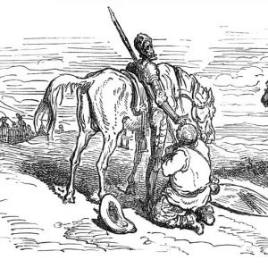 Don Quixote and Sancho engraving Don Quixote and Sancho engraving