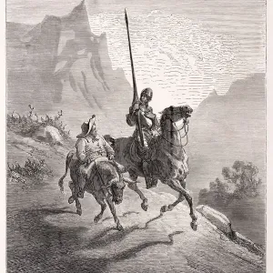 Don Quijote und Sanchos Auszug Don Quijote und Sanchos Auszug