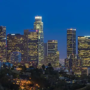Downtown Los Angeles Skyline Nighttime Print Downtown Los Angeles Skyline Nighttime Print
