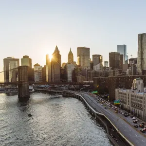Downtown, Manhattan at sunset, New York, USA Downtown, Manhattan at sunset, New York, USA