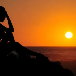 Dramatic Woman Sunset Print Dramatic Woman Sunset Print