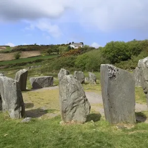 Drombeg Stone Circle, Megalithic culture, Glandore, Republic of Ireland, British Isles, Europe Drombeg Stone Circle, Megalithic culture, Glandore, Republic of Ireland, British Isles, Europe