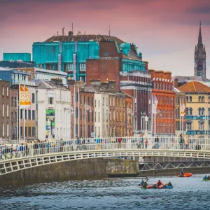 Dublin old town and Ha penny Bridge, Ireland Dublin old town and Ha penny Bridge, Ireland