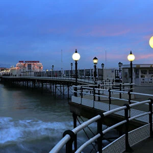 Dusk colours over Worthing towns Victorian Pier