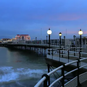 Dusk colours over Worthing towns Victorian Pier Dusk colours over Worthing towns Victorian Pier