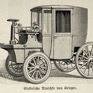 Early electric powered motor car, 1890s, 19th Century, History of transport, automobiles