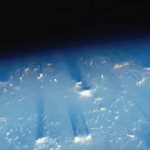 Earths limb at sunset, view from spacecraft Earths limb at sunset, view from spacecraft