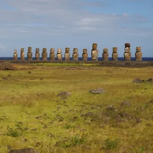 Easter Island, Ahu Tongariki, Panorama Easter Island, Ahu Tongariki, Panorama