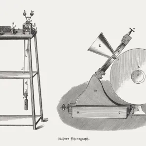 1879 Edison Phonograph Print 1879 Edison Phonograph Print