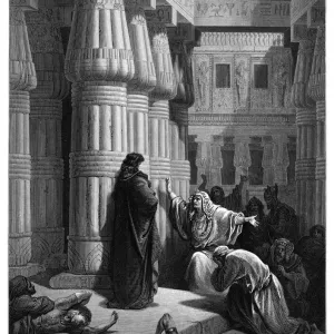 The egyptians urge Moses to depart engraving 1870 The egyptians urge Moses to depart engraving 1870
