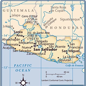 El Salvador country map