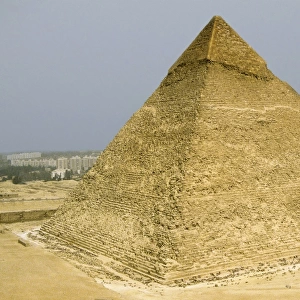 Elevated view of the Chephren Pyramid, Giza, Egypt