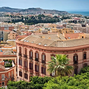 Elevated view from the historic district of Castello over the city of Cagliari