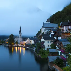 Elevated View of Idyllic Hallstatt Print Elevated View of Idyllic Hallstatt Print