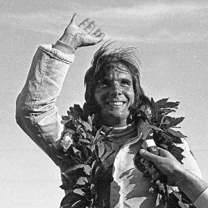 Emerson Fittipaldi On The Podium At The Argentine Grand Prix