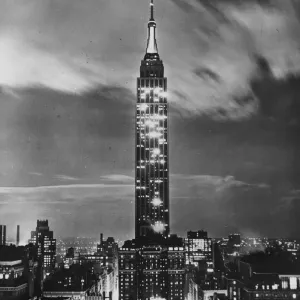 Empire State Night Print: A 1932 Photograph of the New York City Skyline Empire State Night Print: A 1932 Photograph of the New York City Skyline