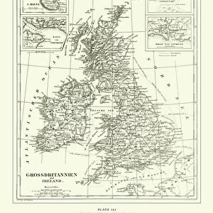 Engraved Antique, Great Britain and Ireland Engraving Antique Illustration