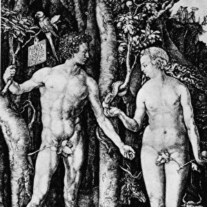 Engraving Of Adam And Eve