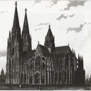 Gravure : cathédrale de Cologne. Gravure : cathédrale de Cologne.