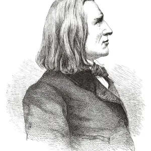 Franz Liszt Engraving Print 1882 Franz Liszt Engraving Print 1882