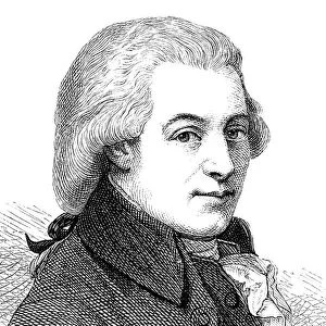 Engraving of composer Wolfgang Amadeus Mozart 1870