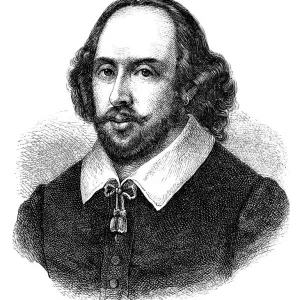 Print of William Shakespeare Engraving from 1870 Print of William Shakespeare Engraving from 1870