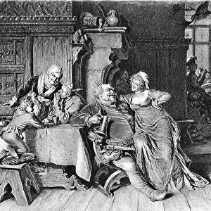 Engraving Of Falstaff In King Henry Play