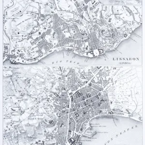 Engraving: Lisbon and Naples Engraving: Lisbon and Naples