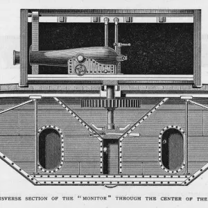 Engraving of Naval Vessel Monitor