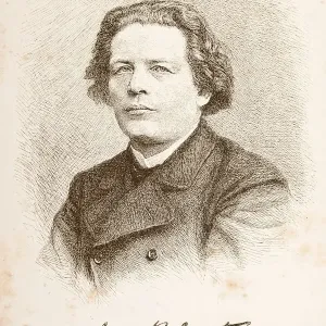 Engraving of russian composer Anton Rubinstein from 1882 Engraving of russian composer Anton Rubinstein from 1882