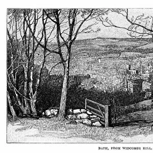 Engraving of Town of Bath Viewed from Widcombe Hill