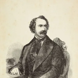 Engraving of writer Charles Dickens from 1870