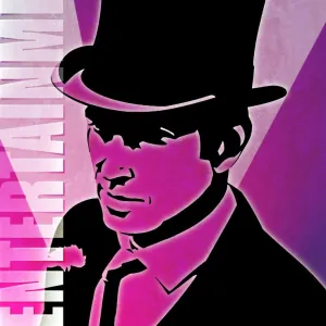 Entertainment poster with man in top hat