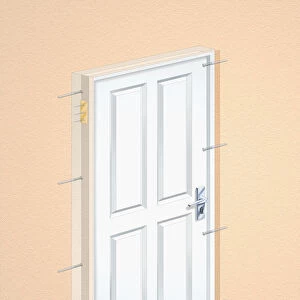 Entrance door fitted in door frame