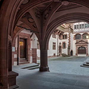 Entrance of the New Town Hall of Freiburg im Breisgau (Germany)