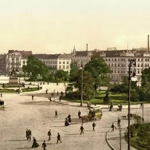 Ernst-August-Platz in Hanover, Lower Saxony, c. 1890, Germany, Historic, digitally restored reproduction from a 19th century original